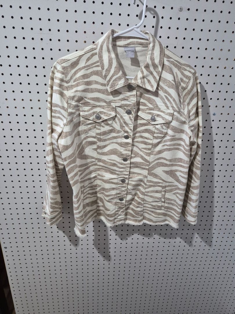 Chico's Denim Jacket, Zebra, 12/14 P