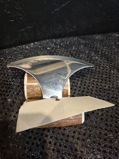 Handmade Alaskan Caribou Antler Stainless Steel Ulu Knife, 5"
