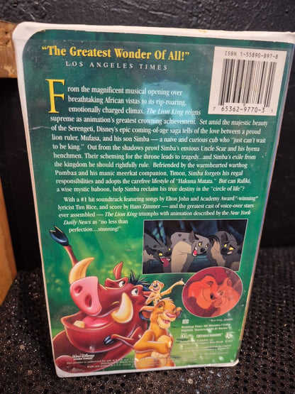 Walt Disney's Masterpiece The Lion King VHS Video Tape