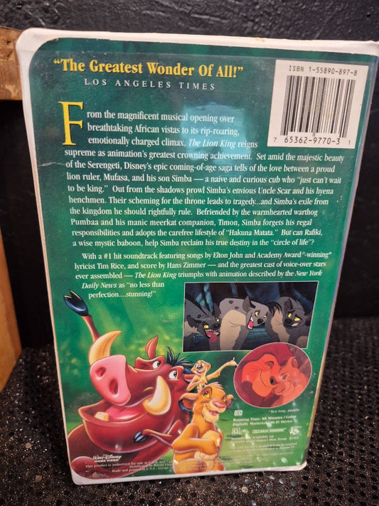 Walt Disney's Masterpiece The Lion King VHS Video Tape