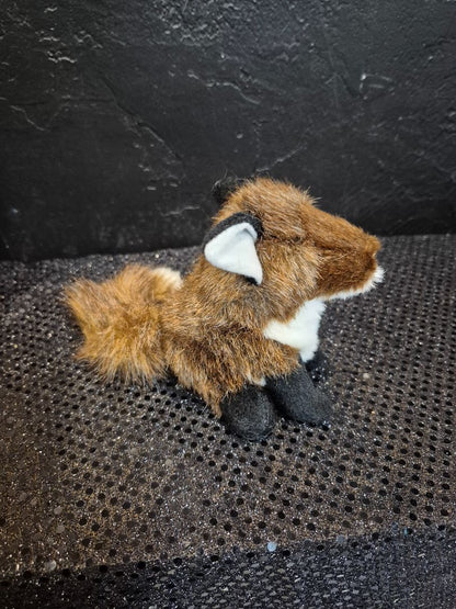 Brown and White w/Black Feet  Mini Fox Finger Puppet, 4"