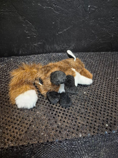 Brown and White w/Black Feet  Mini Fox Finger Puppet, 4"