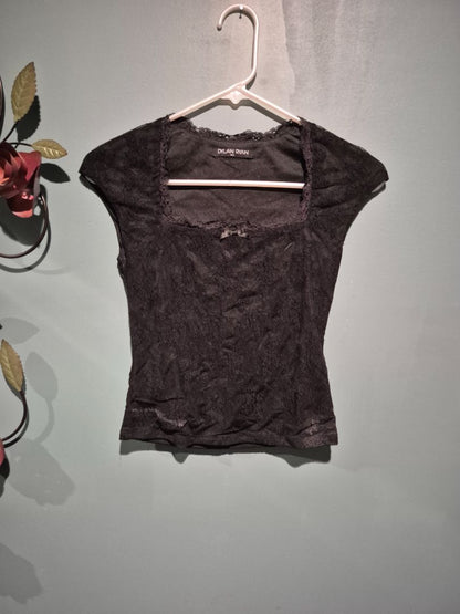 Black Dylan Ryan Square Neckline Top