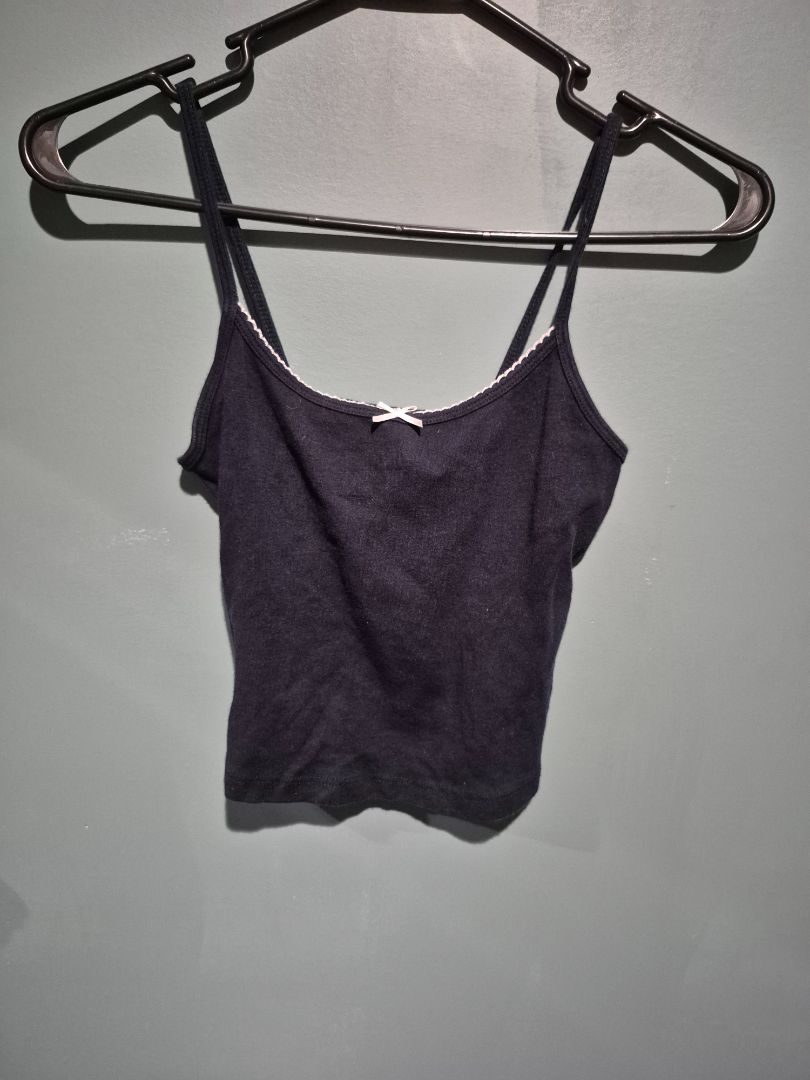 Black Garage Crop Tank Top, TP/XS