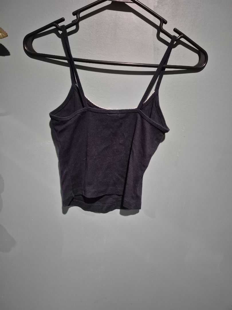 Black Garage Crop Tank Top, TP/XS