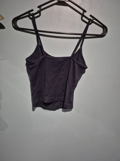 Black Garage Crop Tank Top, TP/XS