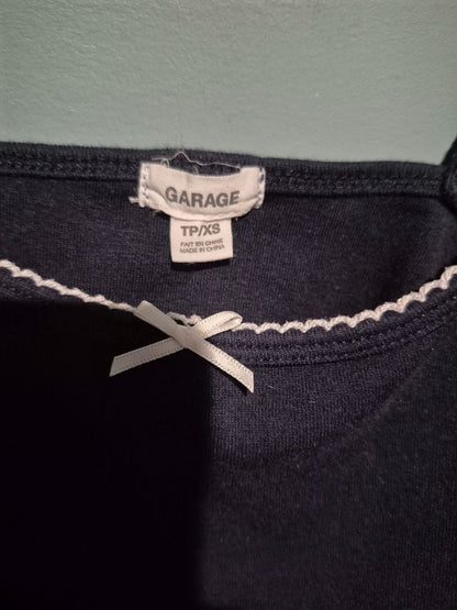 Black Garage Crop Tank Top, TP/XS