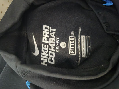 Black w/Blue Nike Collared Pullover Jacket, L