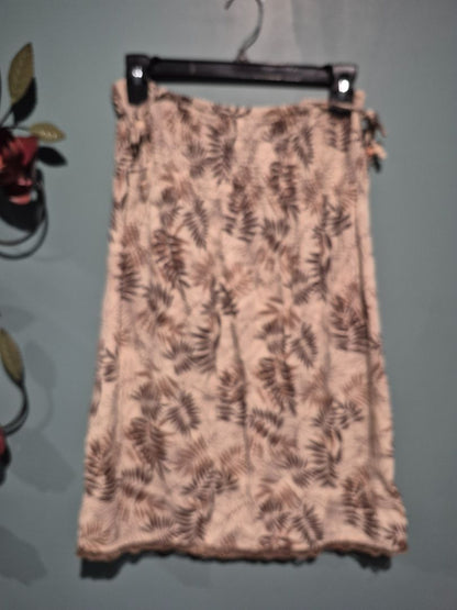 Tan Leaf Print Charlotte Russe Skirt, L