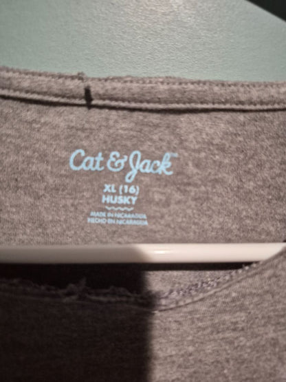 Grey Cat & Jack Long Sleeve T-Shirt, XL Husky