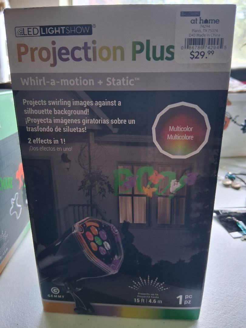 Projection plus Halloween light