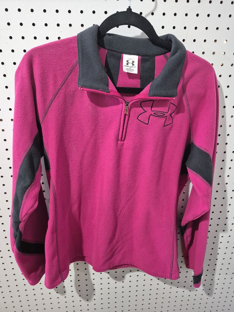 Pink w/ Black Under Armour Pullover Jacket, LG