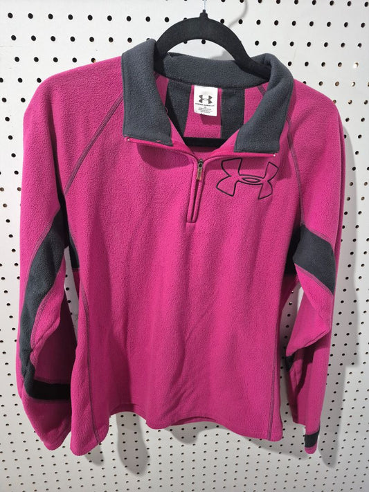 Pink w/ Black Under Armour Pullover Jacket, LG