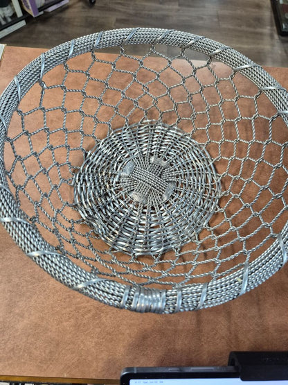 Decorative Woven Metal Basket, 14"