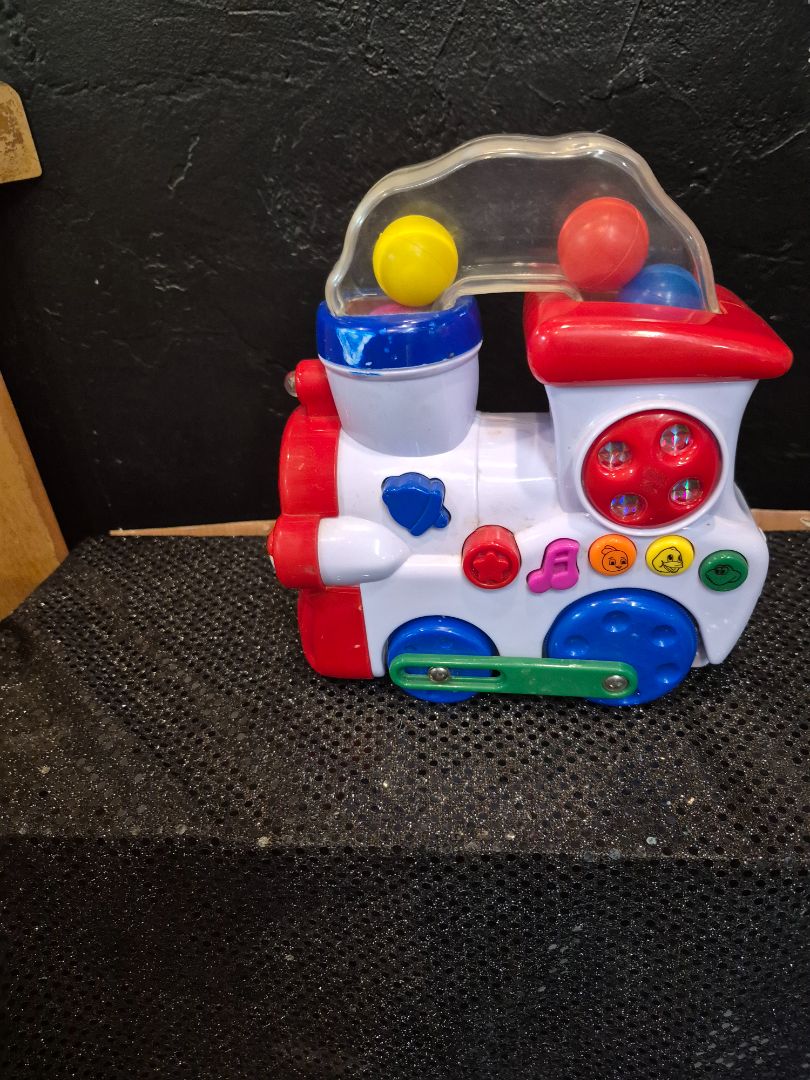 White Navystar Musical Train, 8" × 8.5" × 4"