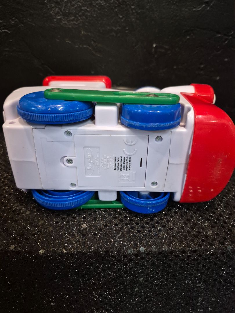 White Navystar Musical Train, 8" × 8.5" × 4"