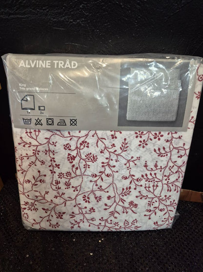 IKEA Alvine Tråd King-Size Quilt Cover + 2 King-Size Pillowcases