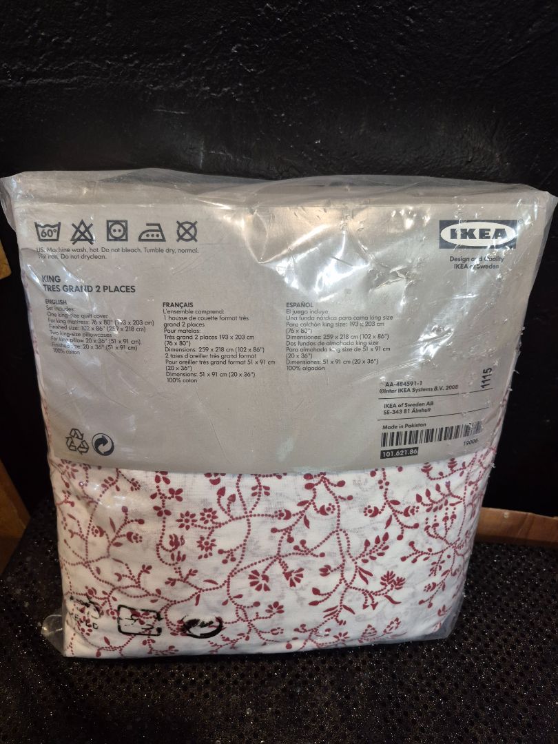 IKEA Alvine Tråd King-Size Quilt Cover + 2 King-Size Pillowcases