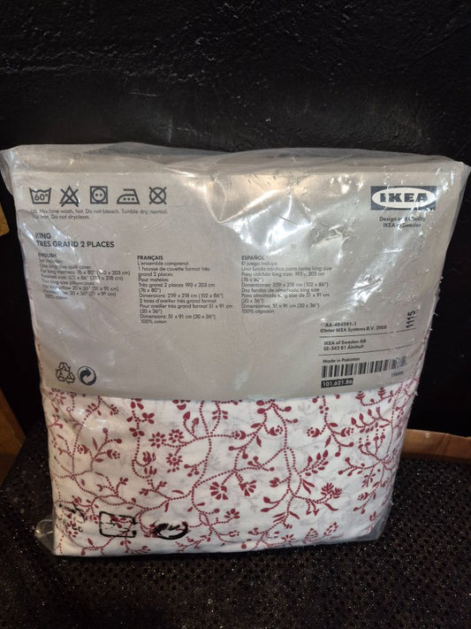 IKEA Alvine Tråd King-Size Quilt Cover + 2 King-Size Pillowcases