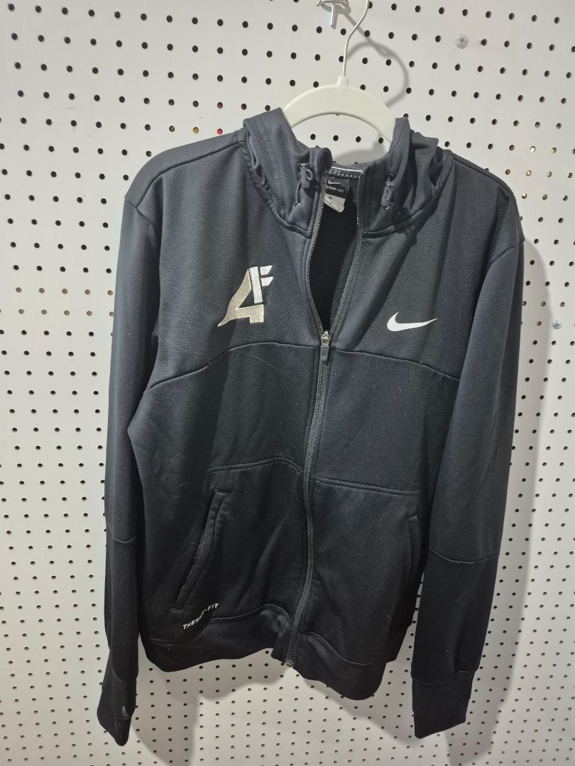Black Nike Zippered Jacket w/Hood, M
