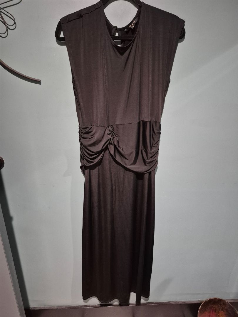 Black IMAN Cap Sleeve Full Length Dress, L
