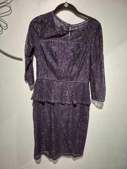 Navy Blue Adrianna Papell 3/4 Sleeve, Mid-length Dress, 8