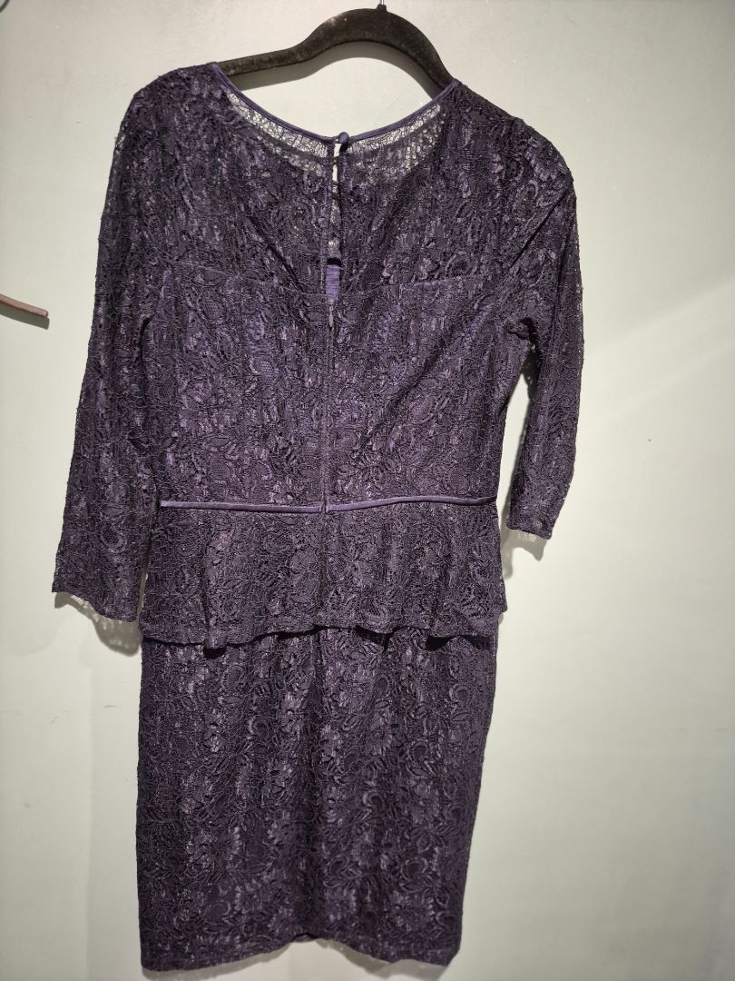 Navy Blue Adrianna Papell 3/4 Sleeve, Mid-length Dress, 8