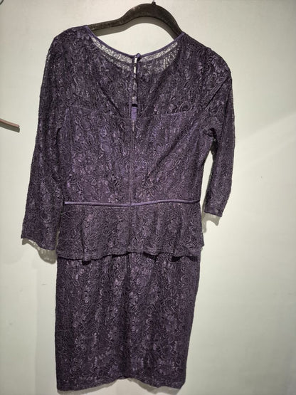 Navy Blue Adrianna Papell 3/4 Sleeve, Mid-length Dress, 8