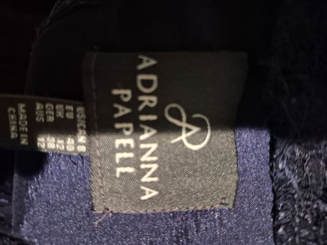 Navy Blue Adrianna Papell 3/4 Sleeve, Mid-length Dress, 8