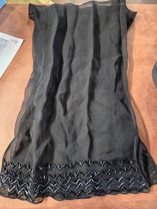 Black  Beaded Scarf