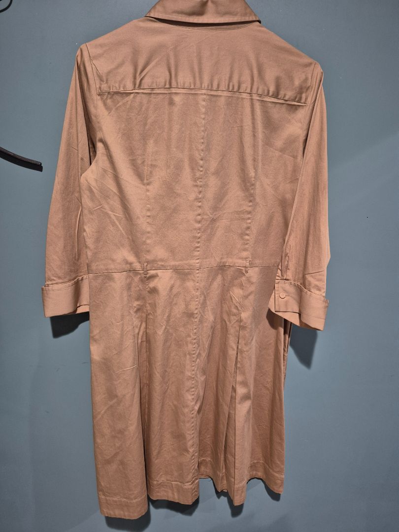 Talbots Poplin Shirt Dress sz 12P Beige