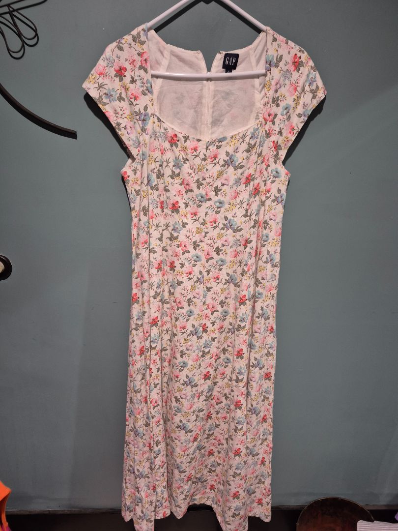 Vintage Gap Linen Blend Flower dress (sz L)