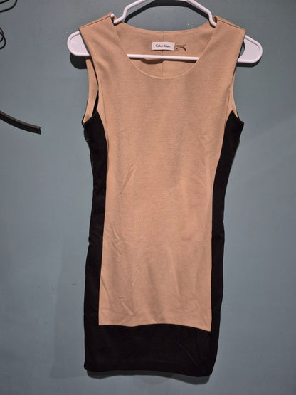Calvin Klein Beige and Black Dress Size 4