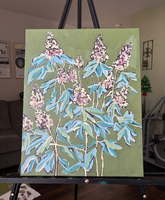 Hand-Painted Acrylic Painting on Canvas, 16"x20"