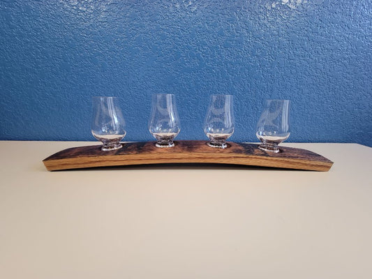 Natural Aged Oak  Whiskey Barrel Stave Glencairn Holder, Approx 20 inches Long, 3 inches wide