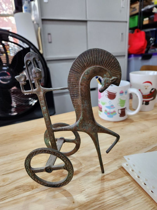 Greek horse and rider- metal