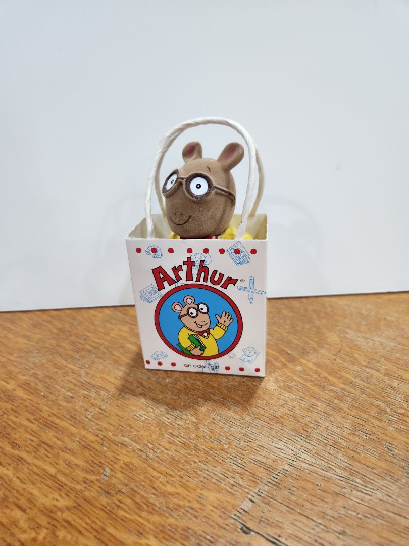 Arthur in mini bookbag