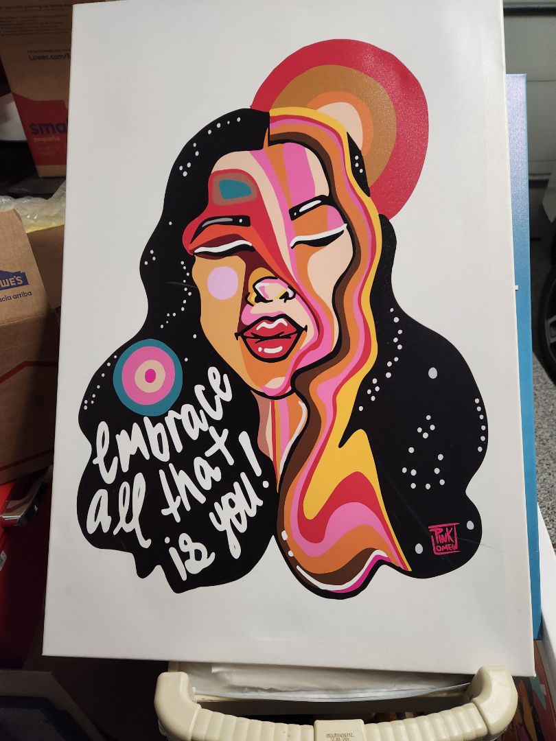 Pink Lo Mein canvas art print "Embrace All That Is You"