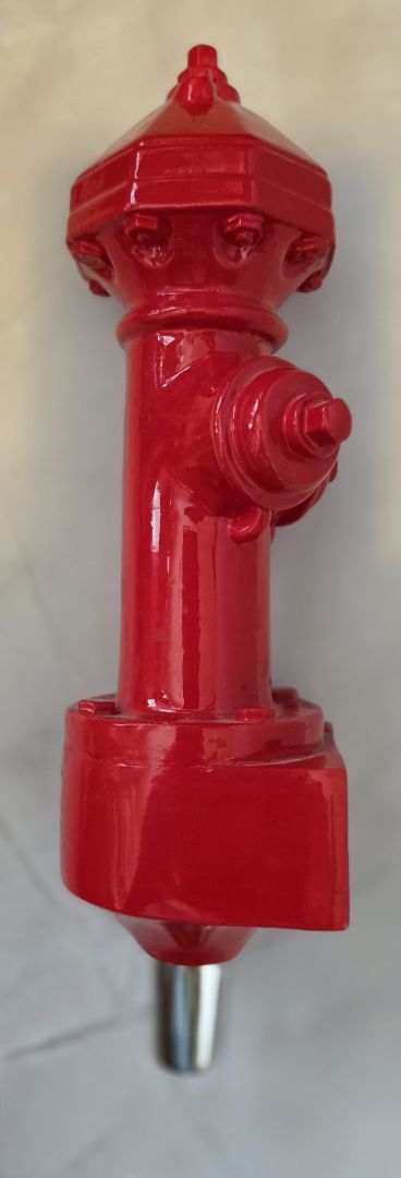 Red  Uncle Bear's Fire Hydrant Beer Tap Handle, 9 x 2.5 x 2.5