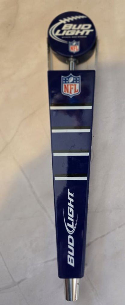 Blue Budweiser Bud Light NFL Yard Marker Draft Beer Keg Tap Handle Official Beer Sponsor, 13 x 2.5 x .5
