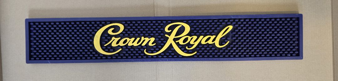 Purple Crown Royal Crown Royal Rubber Bar Mat Spill Mat Runner Mat Purple, 20.5 x 3.5 x .5