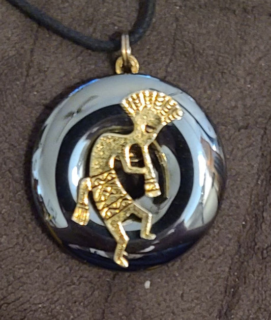 Silver & Gold Artisanal Kokopelli Pendant