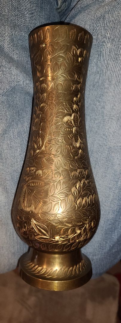 Brass Unk Brass Vase, 8" High 4" Circumference