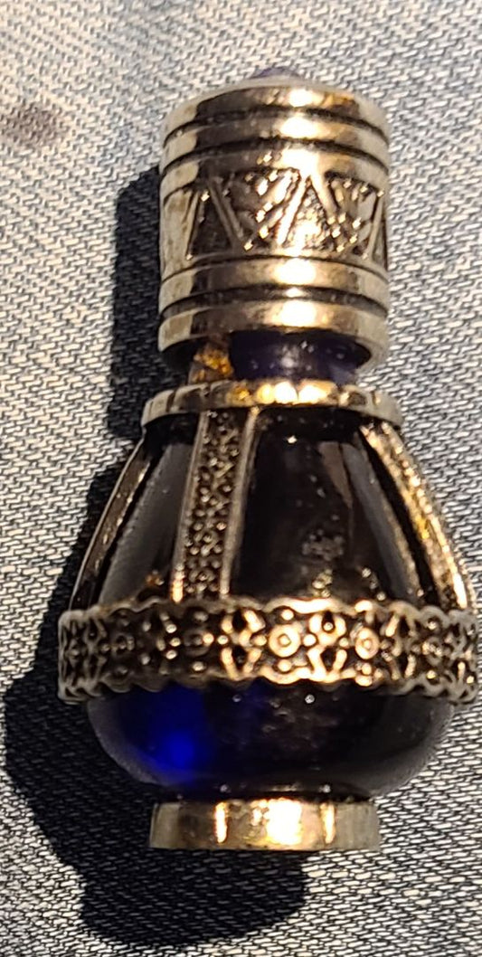 Vintage Cobalt 1950s Perfume Bottle