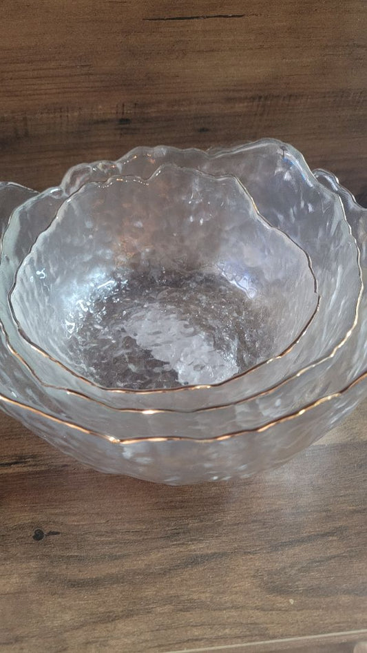 Navaris Clear Glass serving bowls set of 3