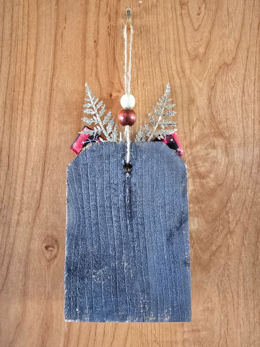 Black Wood Handmade Reindeer Door Hanger, 10.5x 5.5