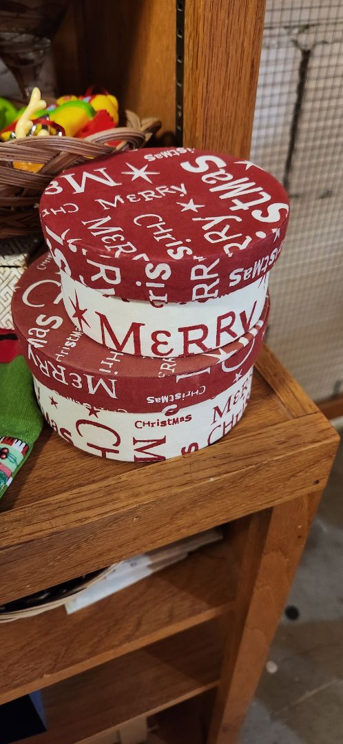 Stacking round boxes - set of 2