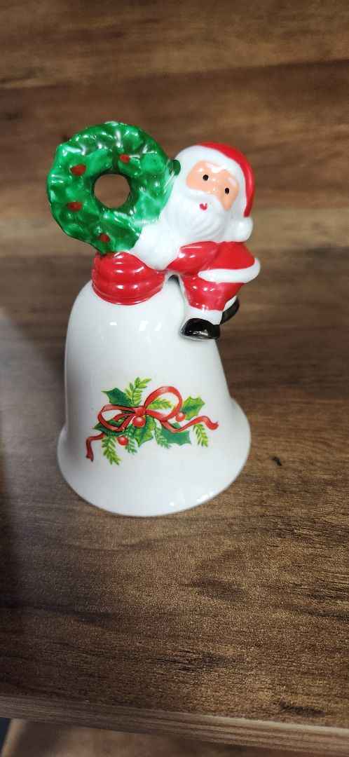 Vintage ceramic Santa Bell