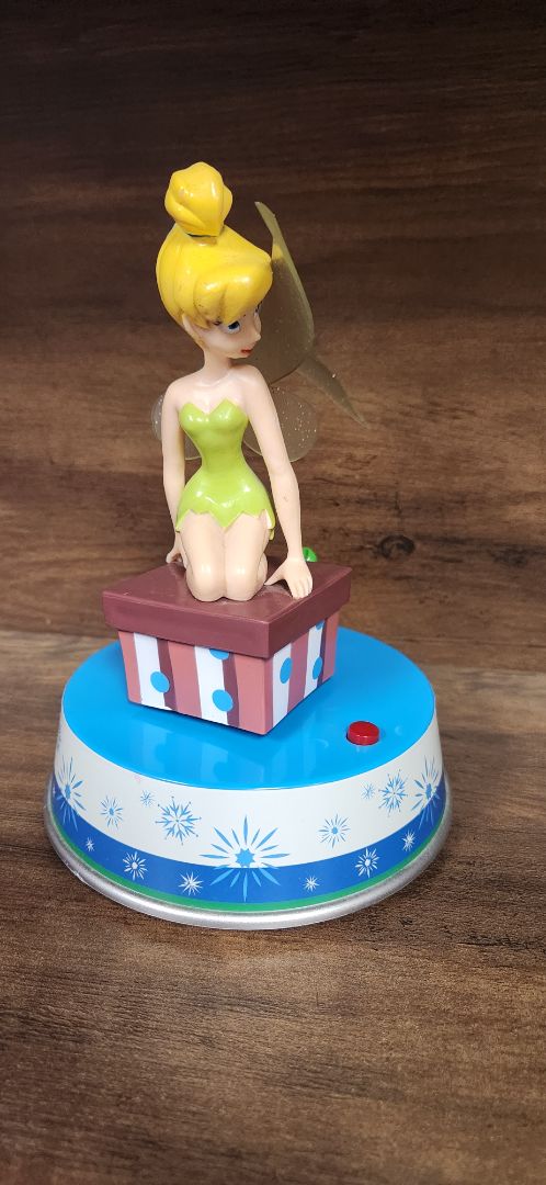 Disney Tinkerbell on blue/white platform music box
