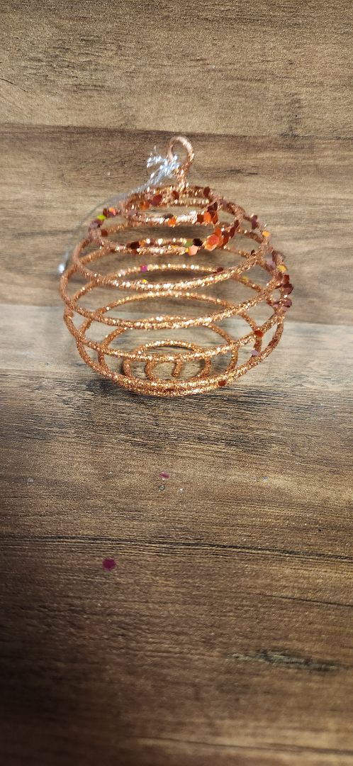 Gold glitter spiral/spring ornament